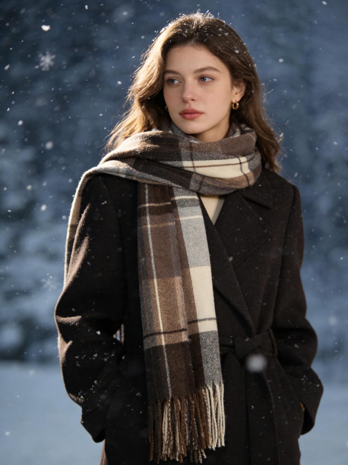 Women Vintage Oversized Winter Scarves Shawls Wraps Blanket with
