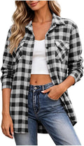 Women  Cotton Brushed Flannel Shirts Lightweight Loose Fit Blouse Business Casual Office Outfits 2026 Fashion Fall Spring Clothes