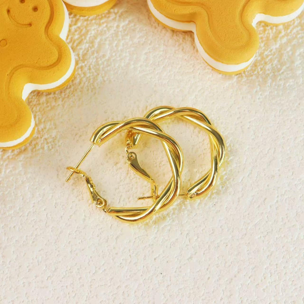 Gold Hoop Earrings for Women Gold Twisted Hoop Earrings
