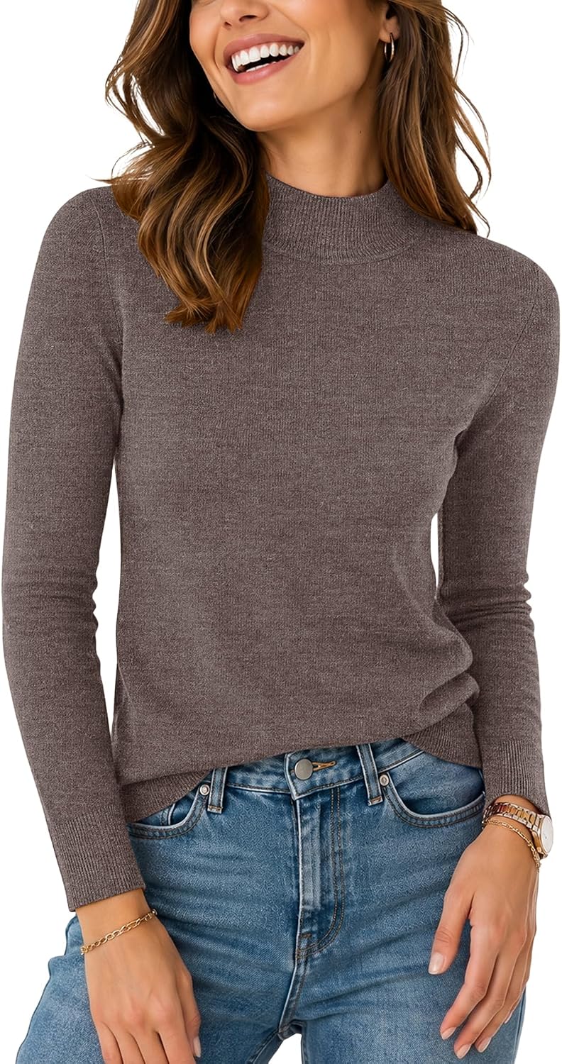 Women Coffee Finer Wool Blend.Soft & Smooth Feel.Anti-Pilling Knit.Lightweight Warmth