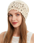 Women's 100% Cotton Handmade Crochet Hat Boho Beanie Handmade Knit Skull Caps for All Seasons