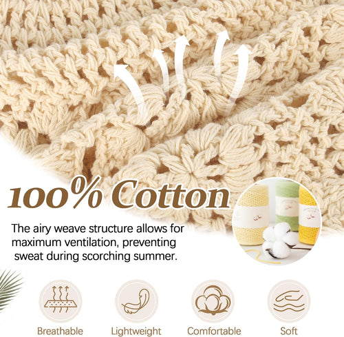 Ababalaya Women's 100% Cotton Handmade Crochet Hat Boho Beanie Handmade Knit Skull Caps for All Seasons. Beige. 1 PCS at Amazon Women's Clothing store