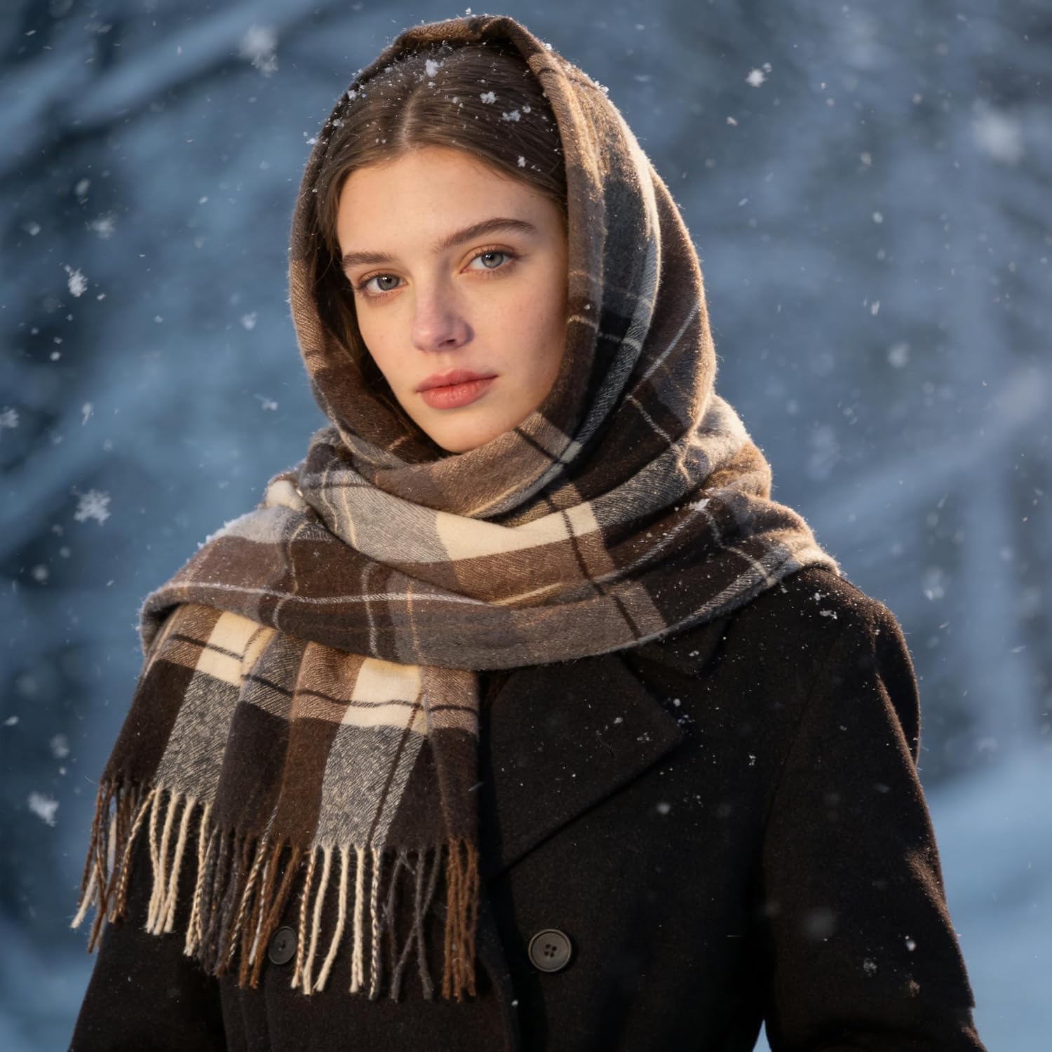Women Vintage Oversized Winter Scarves Shawls Wraps Blanket with
